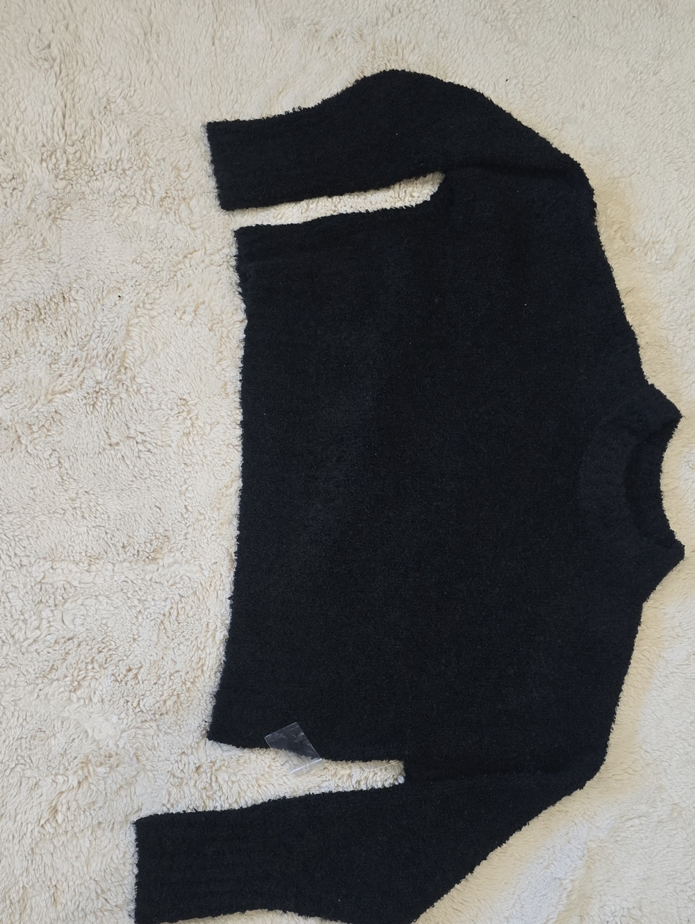 We The Free Black Fuzzy Crewneck Sweater